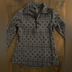 Eddie Bauer Black and Gray Quarter Zip Knit Sweater